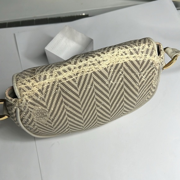 Vintage Mark Cross Chevron Print Leather Crossbody Bag - Picture 7 of 14